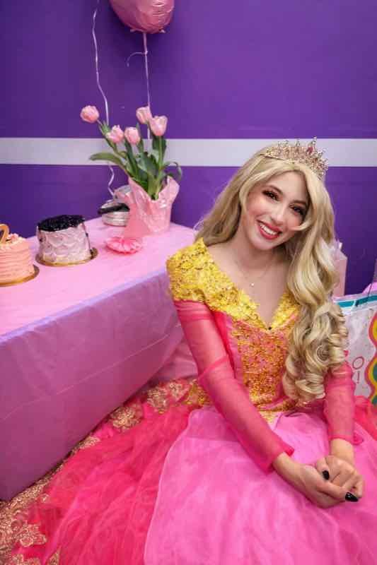 Princess Aurora at a kids birthday party