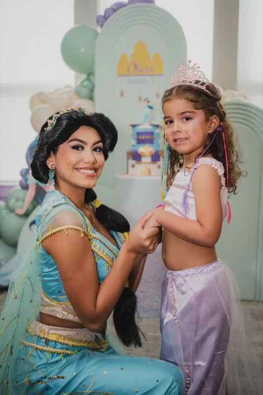 Princess Jasmine with a birthday girl